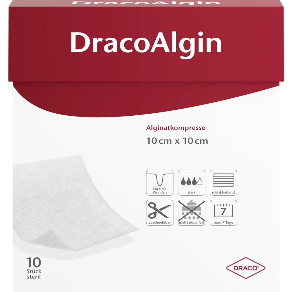 DRACOALGIN 10x10 cm Alginat Wundauflage 10 St Kompressen