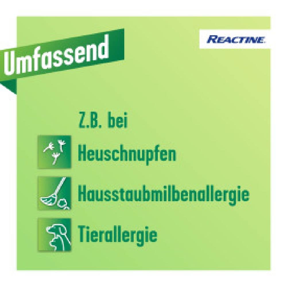 Reactine 21 Allergietabletten mit Cetirizin bei Heuschnupfen und  Allergien