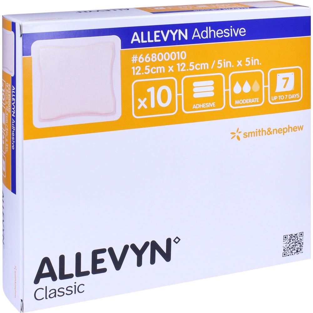 ALLEVYN Adhesive 12,5x12,5 cm haftende Wundauflage 10 St Verband
