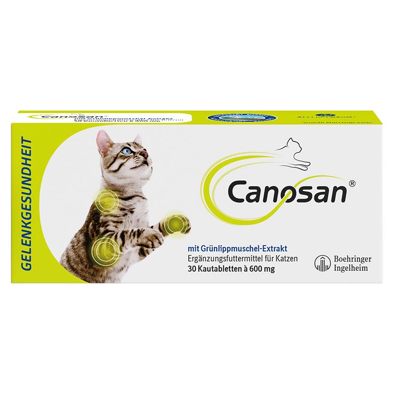 Canosan - Zur Unterstützung der Gelenke & des Bindegewebes für Katzen mit Grünlippmuschel-Extrakt Gonex 30 St Kautabletten