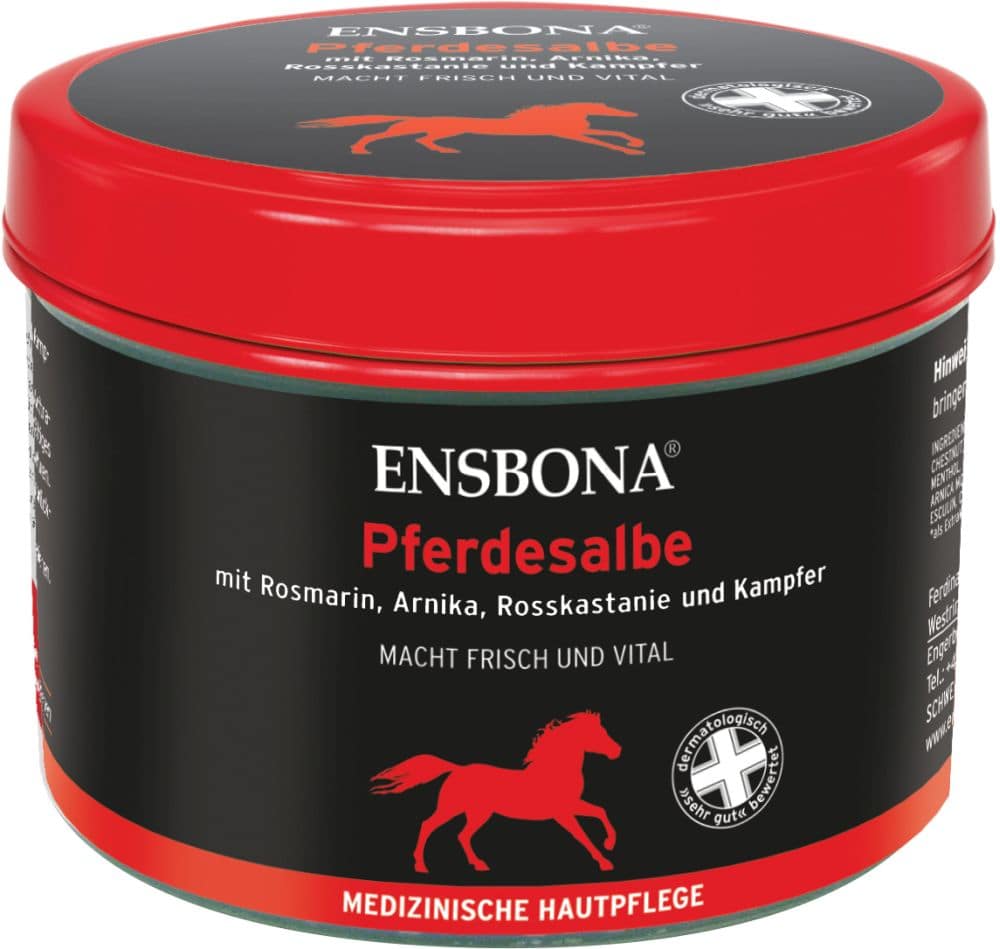 ENSBONA Pferdesalbe mit Rosmarin, Arnika, Rosskastanie & Kampfer 500 ml Salbe