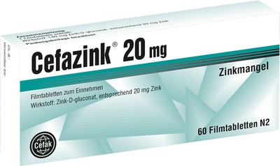 Cefazink 20 mg 60 St Filmtabletten
