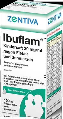 Ibuflam Kindersaft 20 mg/ml  gegen Fieber und Schmerzen 100 ml Suspension zum Einnehmen
