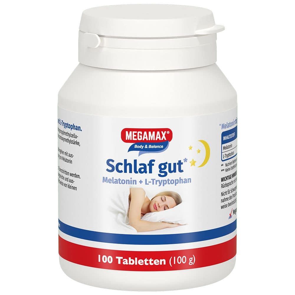 Schlaf gut Melatonin + L-Tryptophan 100 St Tabletten