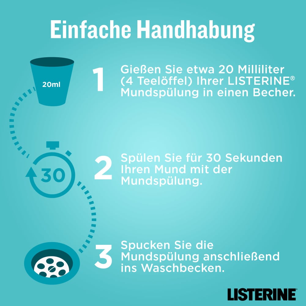 LISTERINE COOL MINT Milder Geschmack Tägliche Mundspülung 600 ml Lösung LISTERINE COOL MINT Milder Geschmack Tägliche Mundspülung 600 ml Lösung