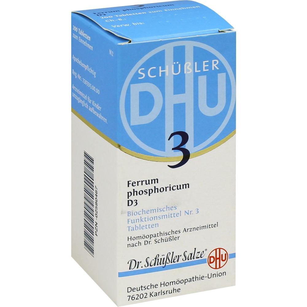 DHU Schüßler-Salz Nr. 3 Ferrum phosphoricum D3   200 St Tabletten
