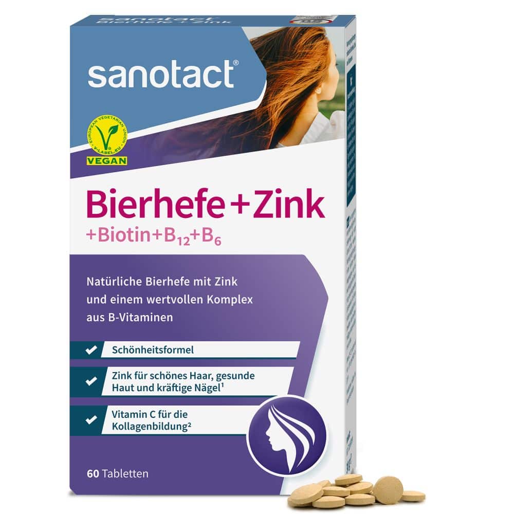 sanotact Bierhefe + Zink + Biotin + B12 + B6 60 St Tabletten