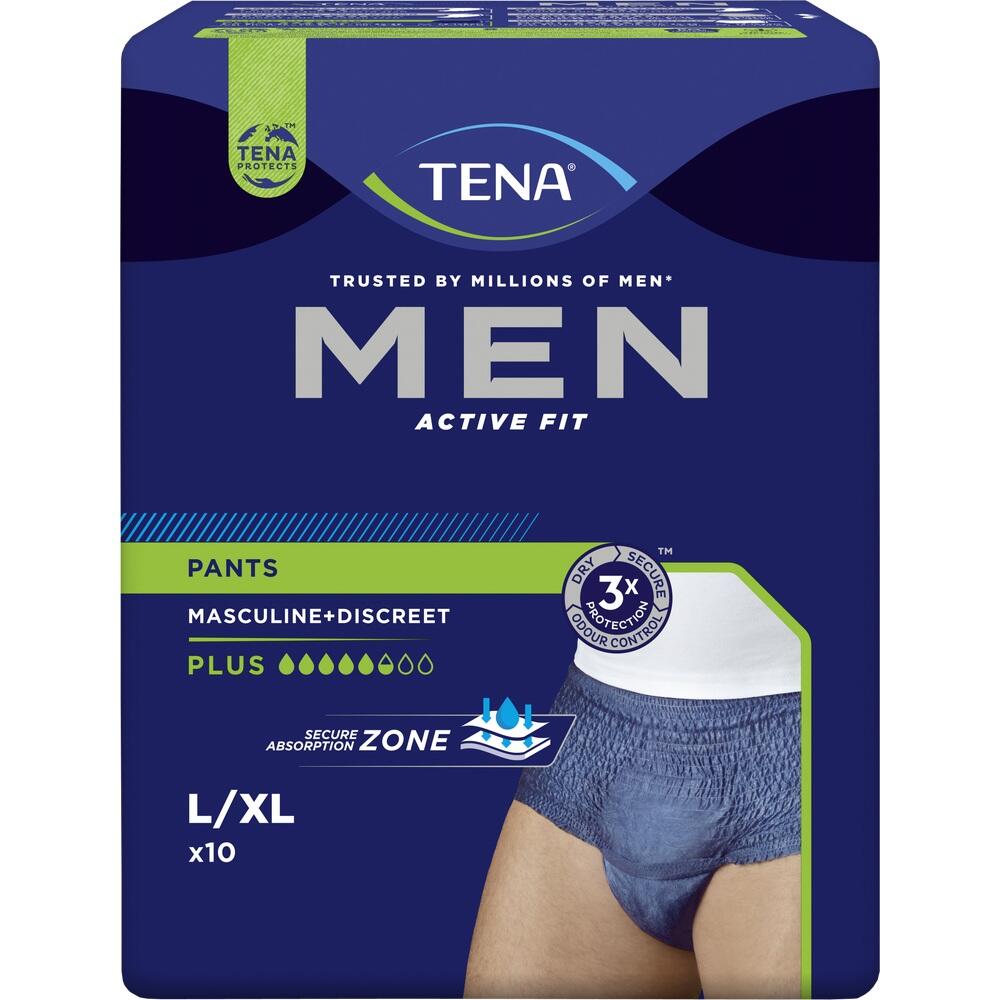 TENA MEN ACTIVE FIT PANTS PLUS L/XL 10 St