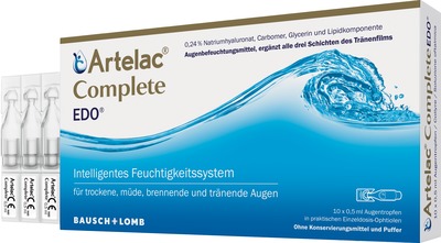 Artelac Complete EDO Augentropfen für trockene Augen 10X0.5 ml Augentropfen