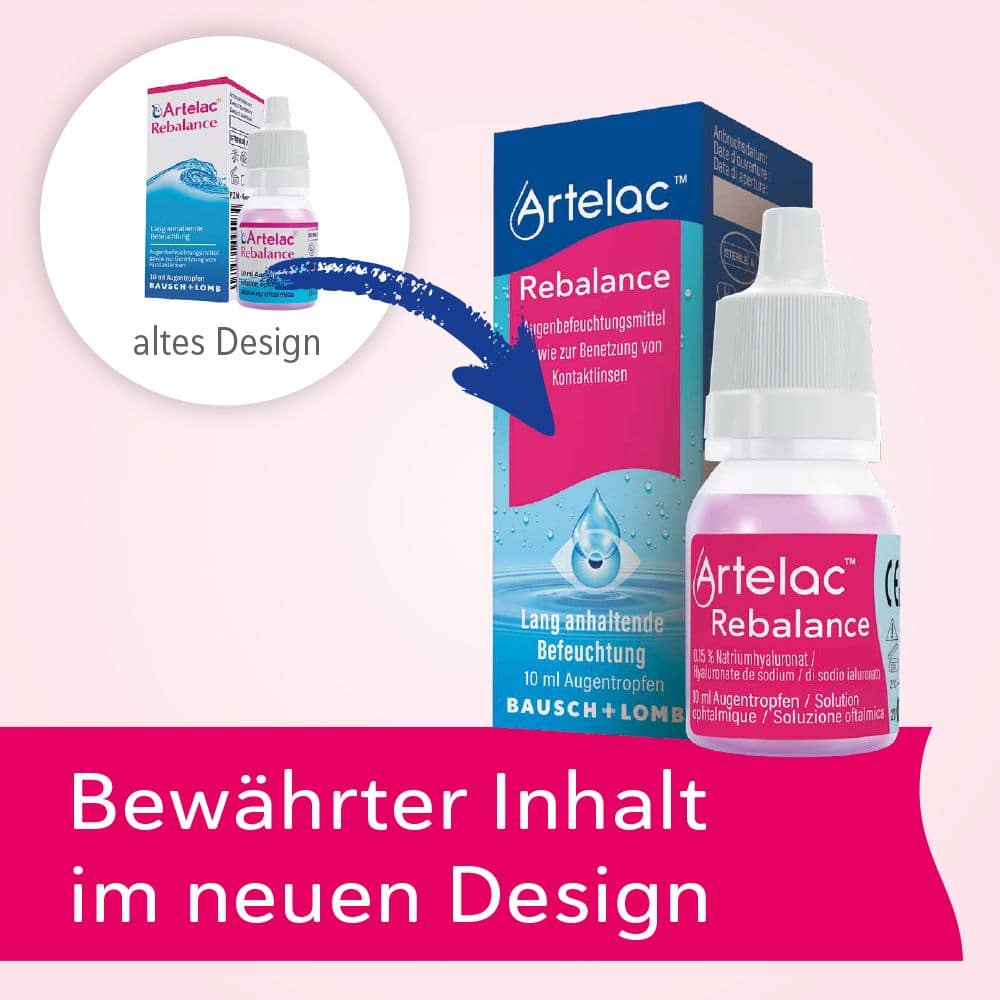 Artelac Rebalance Augentropfen für gereizte trockene Augen 3X10 ml Augentropfen