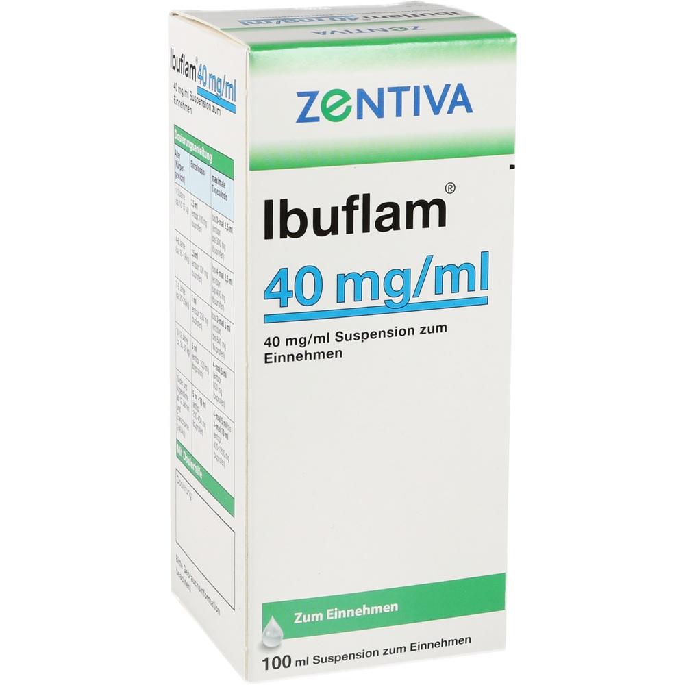 Ibuflam ZENTIVA Fiebersaft 40 mg/ml 100 ml Suspension zum Einnehmen