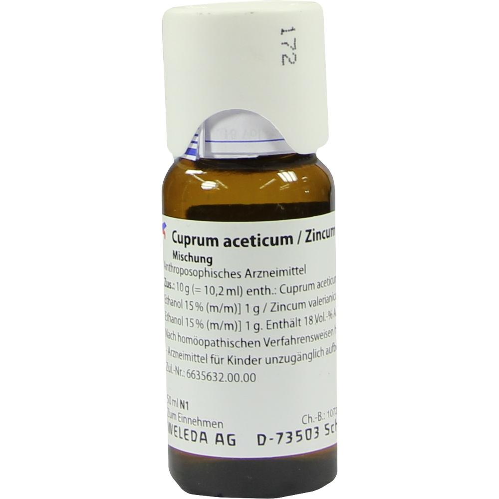 WELEDA CUPRUM ACETICUM/Zincum valerianicum Dilution 50 ml Mischung