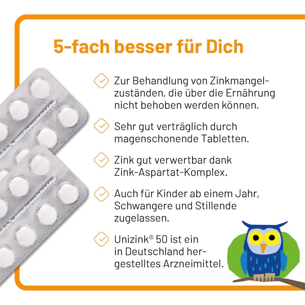 Unizink 50 50 St Tabletten magensaftresistent