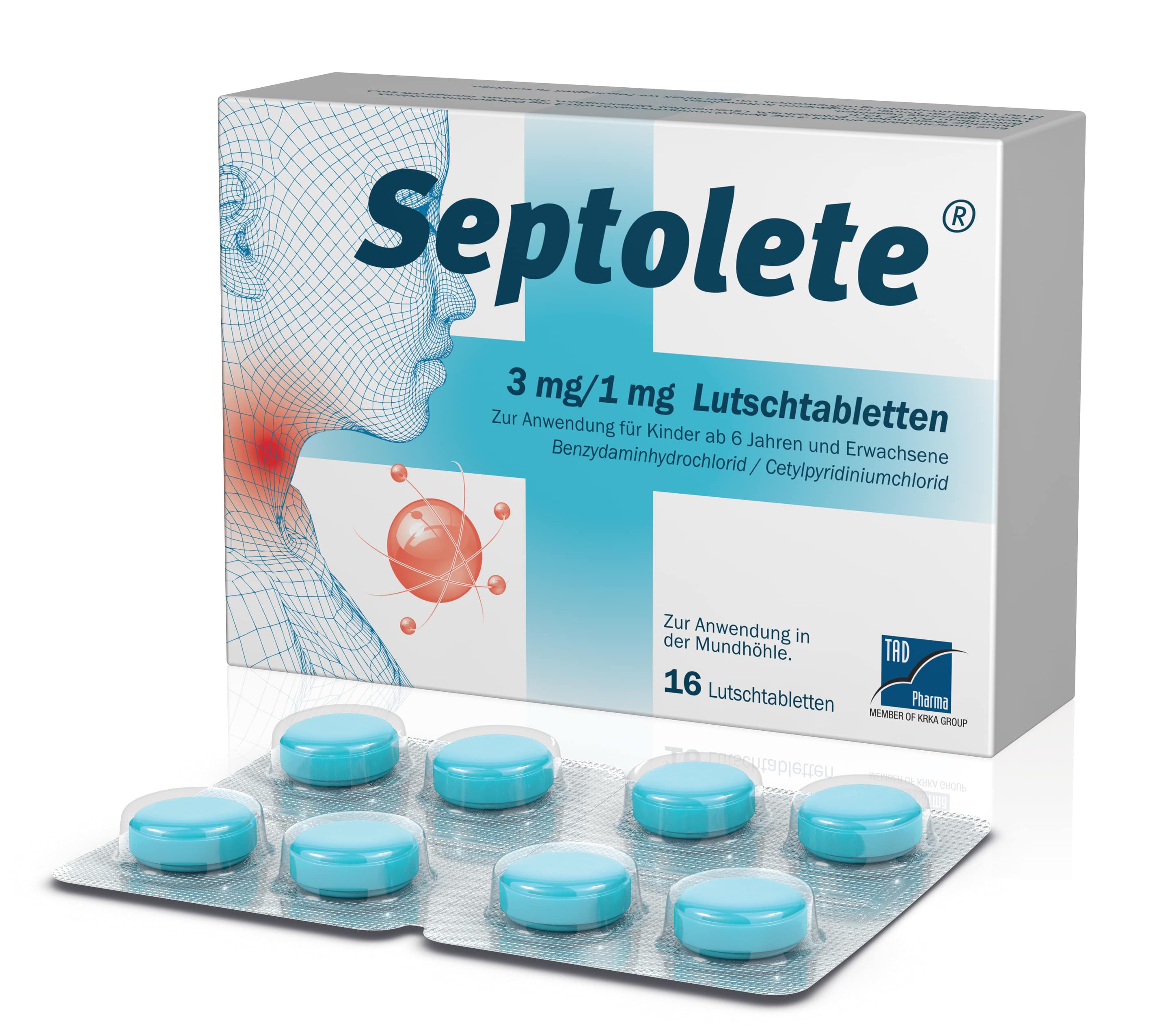 Septolete 3 mg/1 mg Halsschmerztabletten 16 St Lutschtabletten