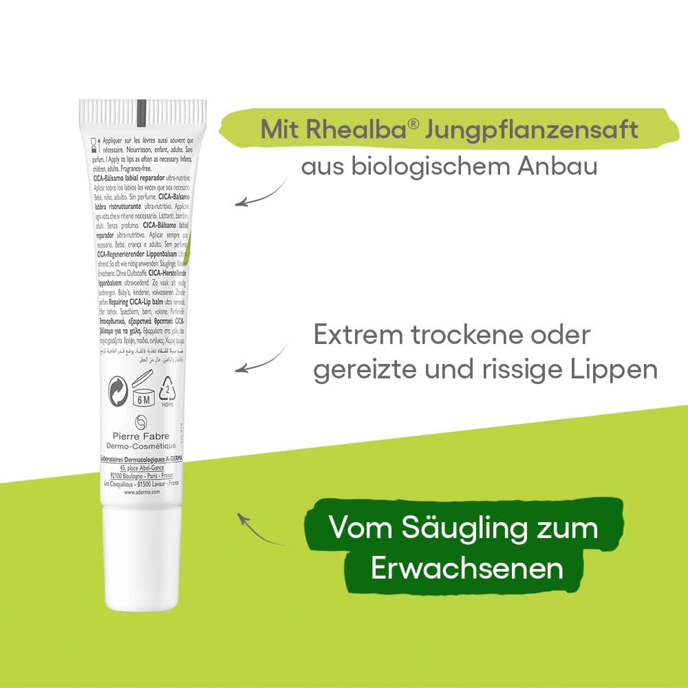 A-DERMA DERMALIBOUR+ CICA Lippenbalsam 15 ml Balsam