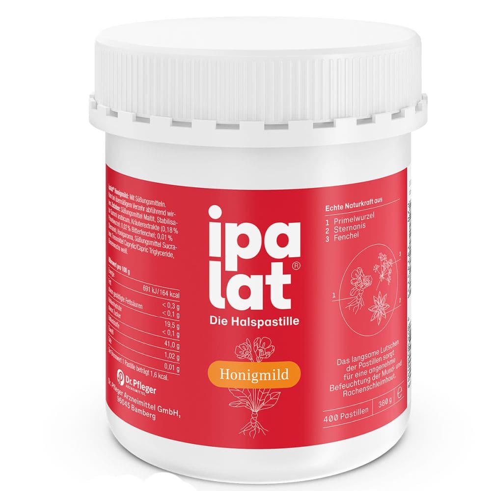 ipalat Die Halspastille Honigmild mentholfrei ohne Zucker 400 St Pastillen