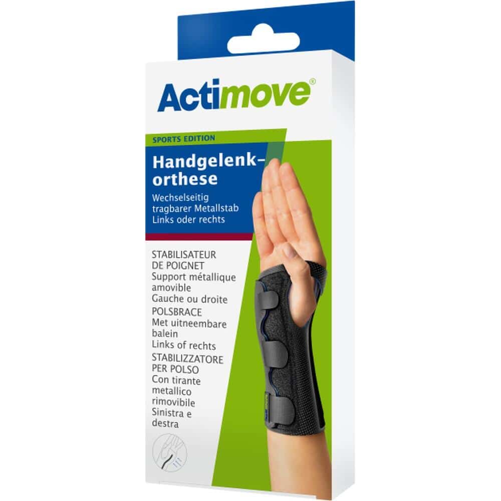 Actimove Sport Handgelenkorthese mit Metallstreifen S schwarz 1 St