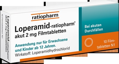 Loperamid-ratiopharm akut 2mg 10 St Filmtabletten