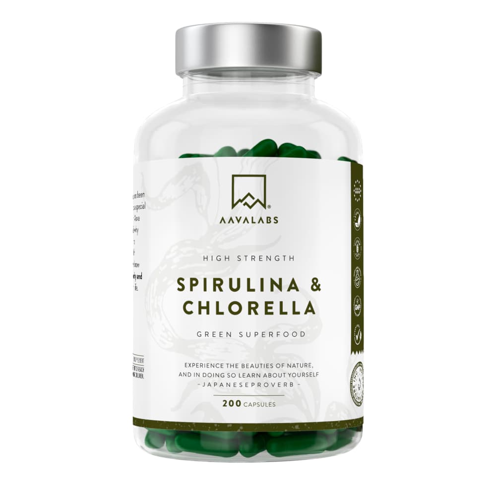 AAVALABS Organic Spirulina & Chlorella 200 St Kapseln