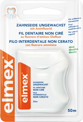 elmex ZAHNSEIDE UNGEWACHST mit Aminfluorid 50 m