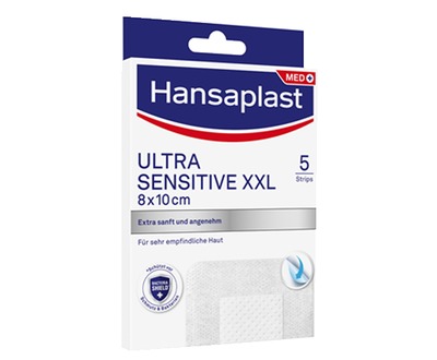 Hansaplast ULTRA SENSITIVE XXL Pflasterstrips 8x10cm 5 St Pflaster