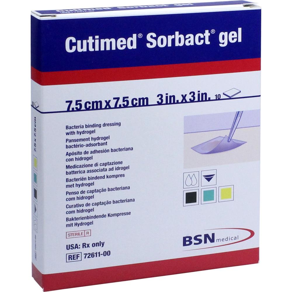 CUTIMED Sorbact Gel Kompressen 7,5x7,5 cm 10 St Kompressen