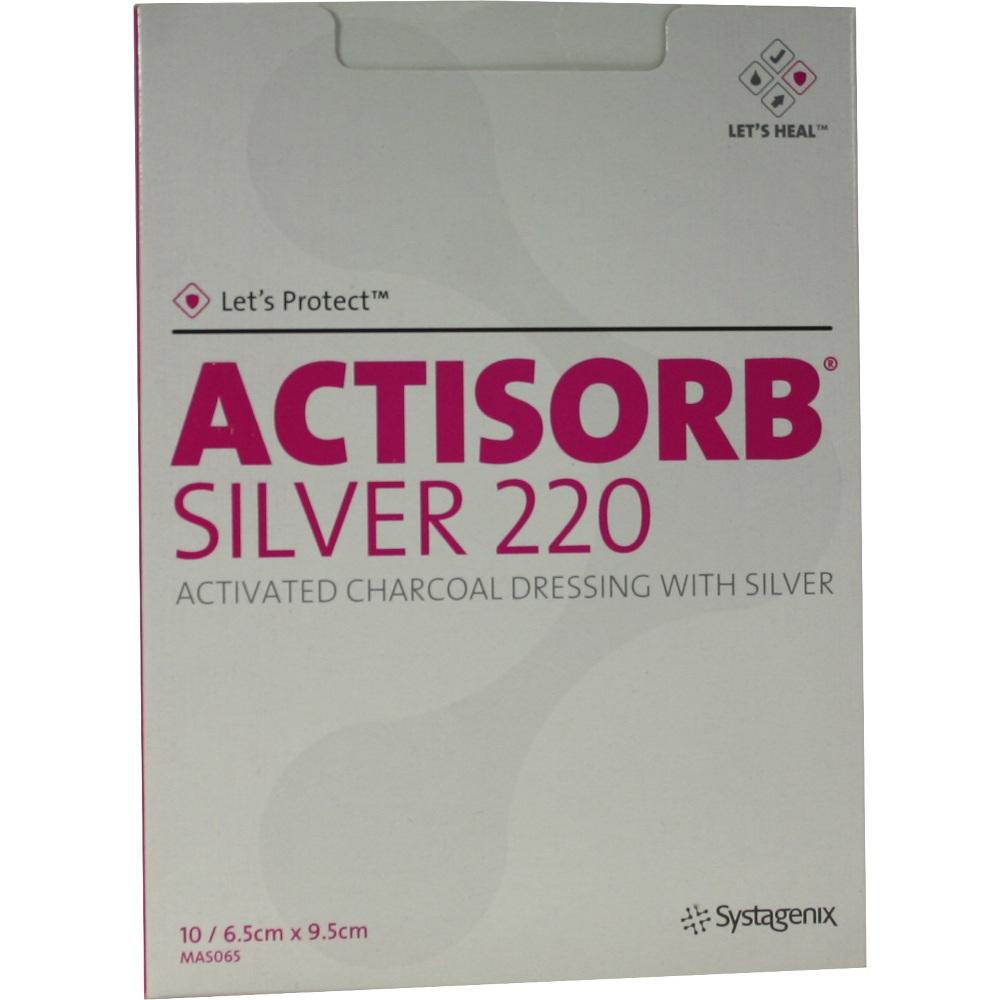 ACTISORB 220 Silver 6,5x9,5 cm steril Kompressen 10 St Kompressen