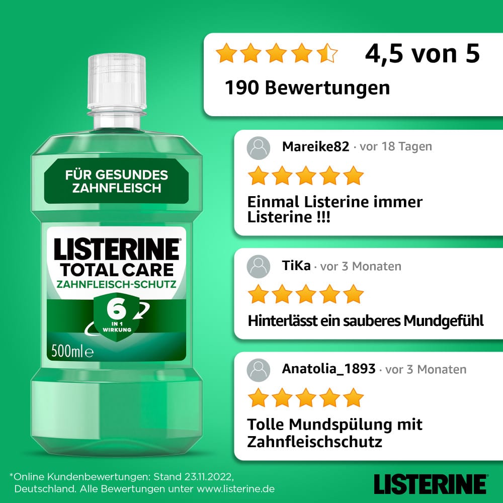 LISTERINE Total Care Zahnfleisch-Schutz 500 ml Lösung LISTERINE Total Care Zahnfleisch-Schutz 500 ml Lösung
