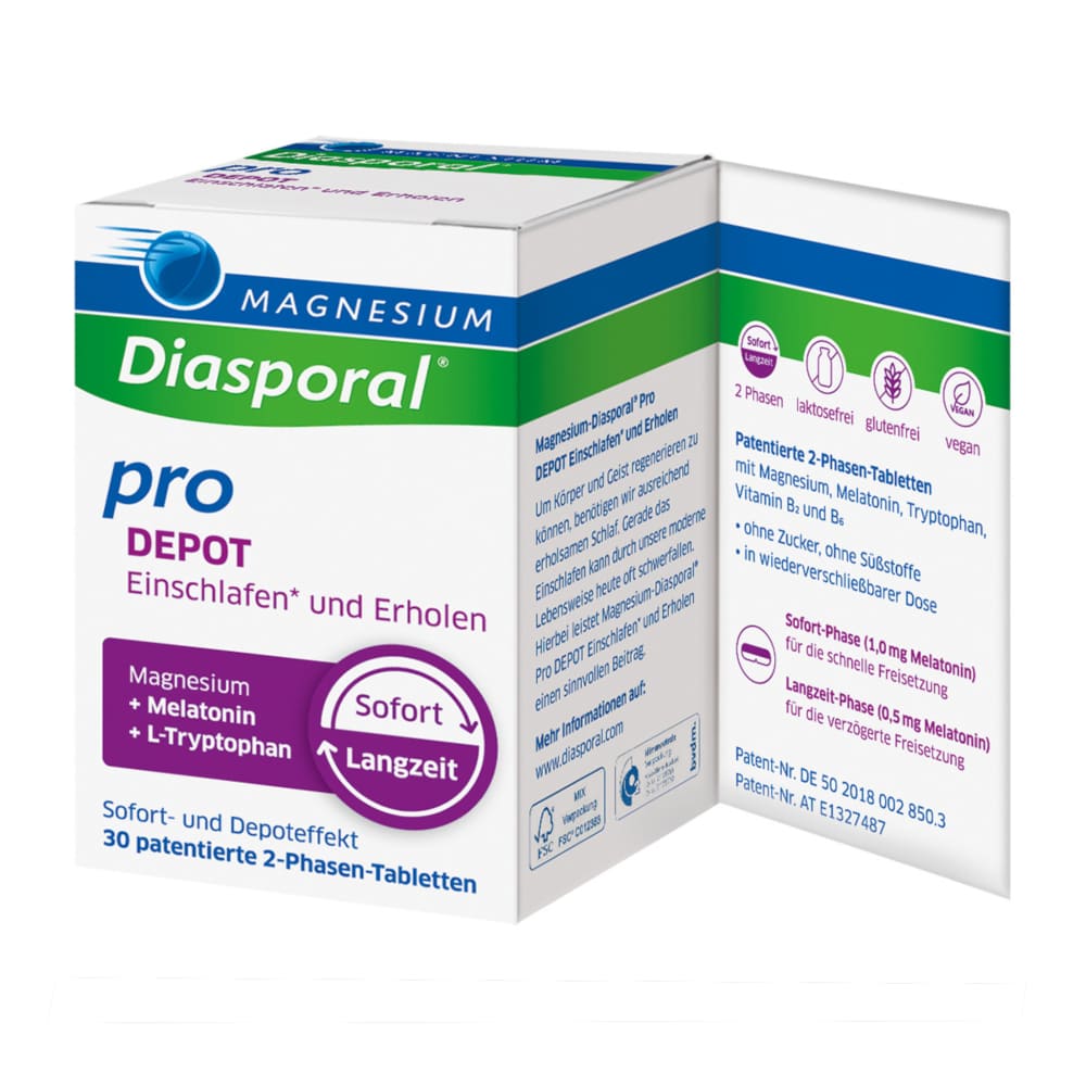 MAGNESIUM Diasporal pro Einschlafen und Erholen DEPOT 30 St Tabletten
