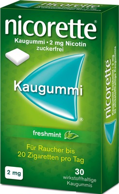 nicorette 2 mg Nikotinkaugummi freshmint für Raucher zum Aufhören