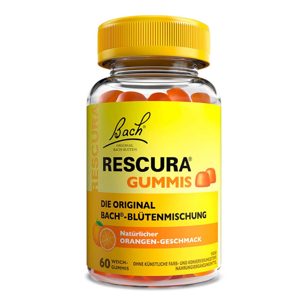 Bachblüten RESCURA Gummis Orange 60 St Kaudragees