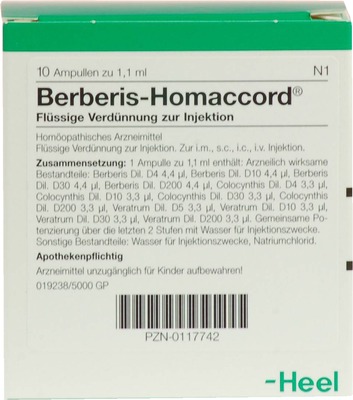 BERBERIS HOMACCORD Ampullen 10 St Ampullen