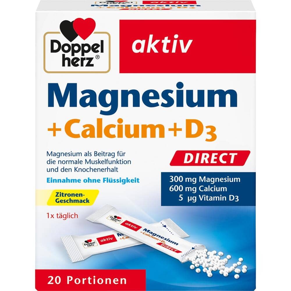 Doppelherz aktiv Magnesium + Calcium + D3 DIRECT  20 St Pellets