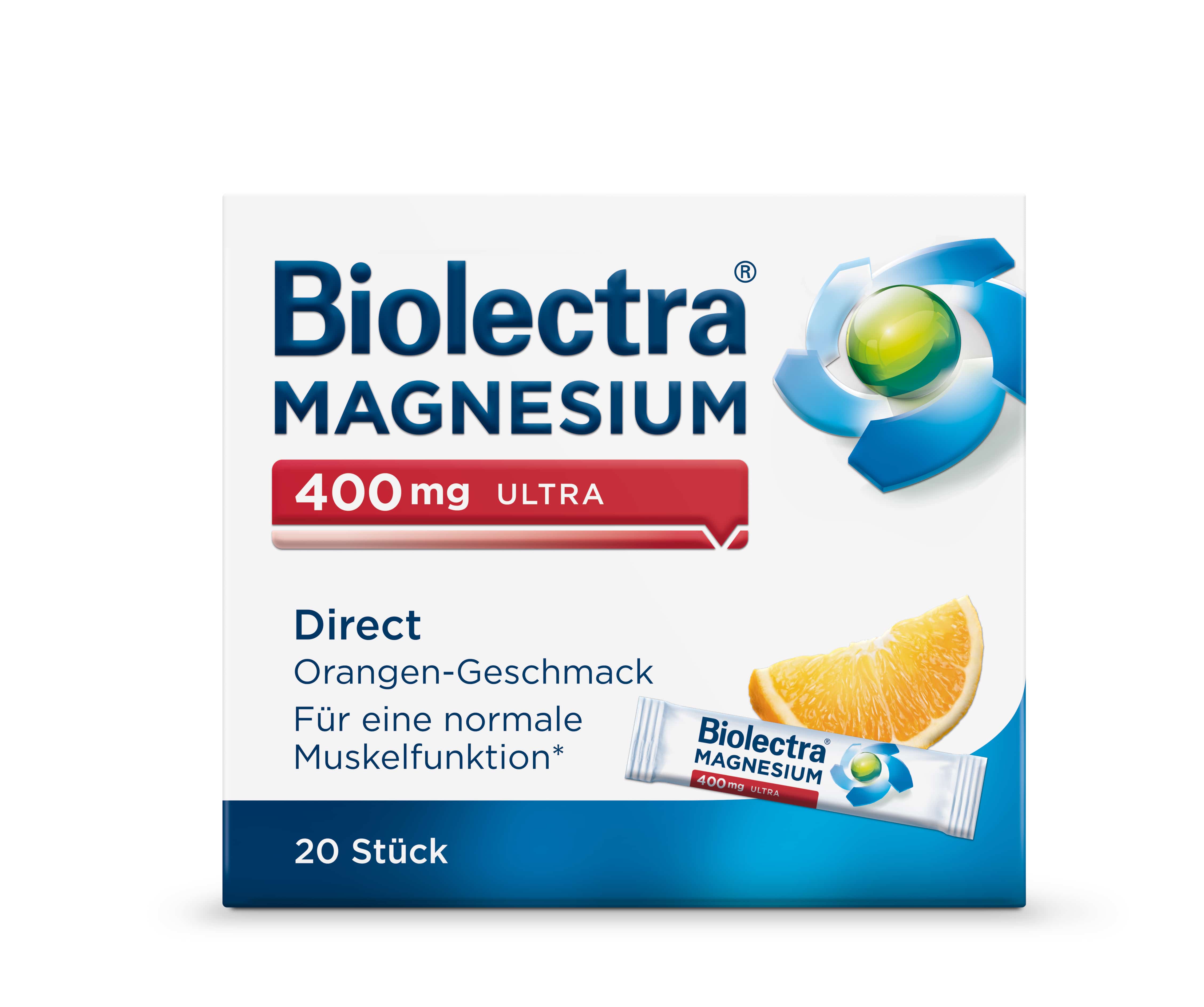 Biolectra MAGNESIUM 400mg ULTRA Direct Orange 20 St Pellets