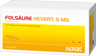 FOLSÄURE HEVERT 5 mg Ampullen 100 St Ampullen
