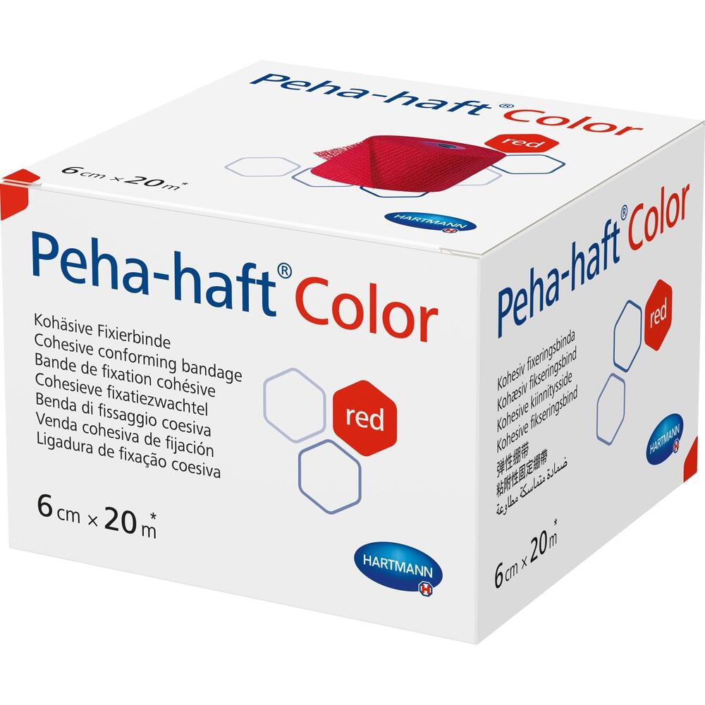 PEHA-HAFT Color Fixierbinde latexfrei 6 cmx20 m rot 1 St Binden