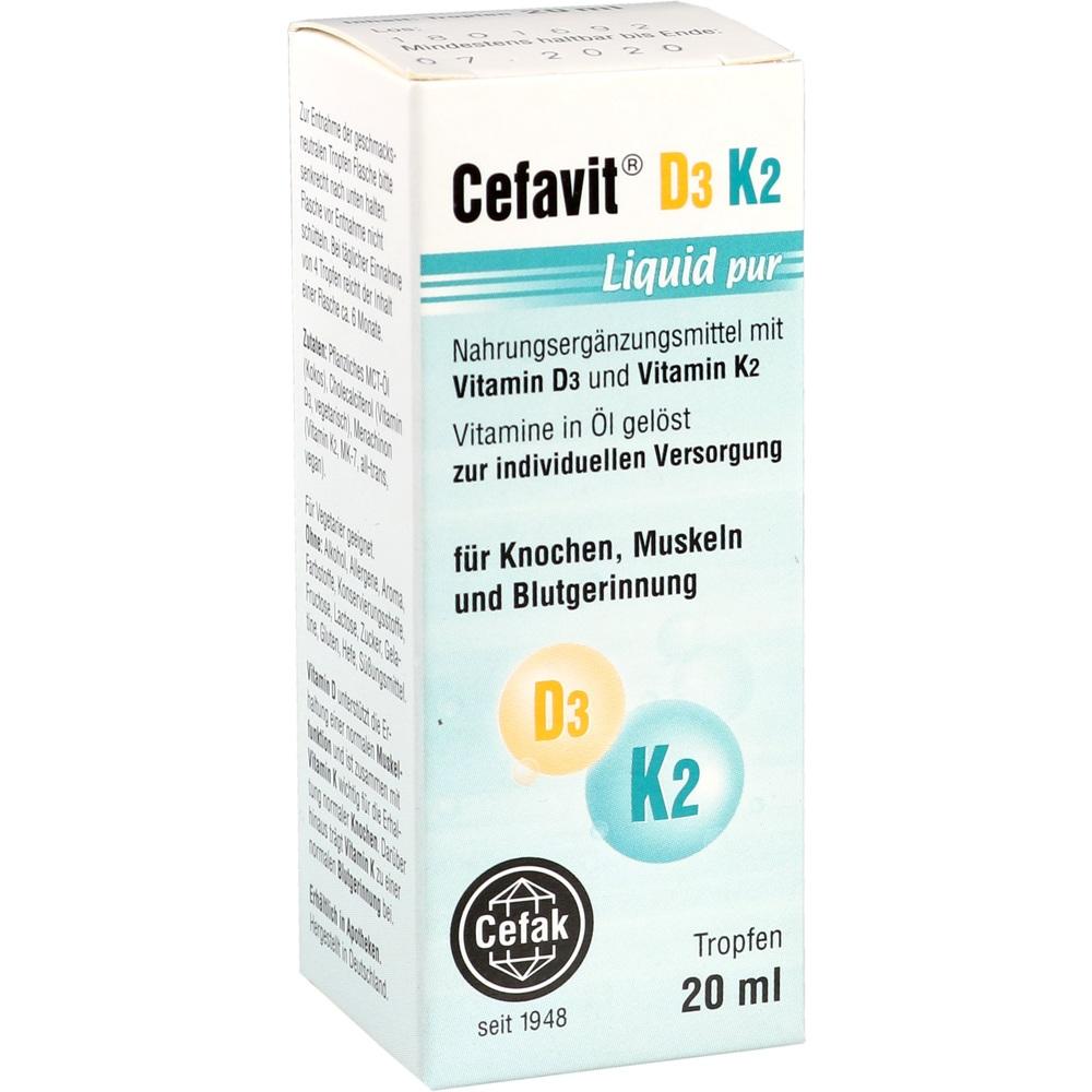 Cefavit D3 K2 Liquid Pur Tropfen Zum Einnehmen 20 ml Tropfen zum Einnehmen