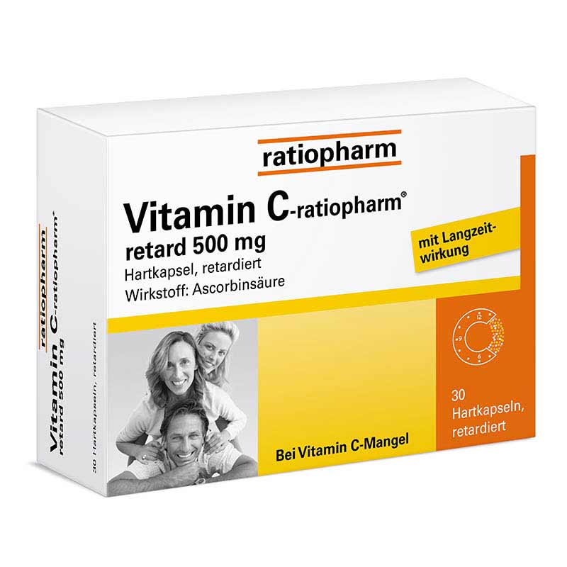 Vitamin C-ratiopharm retard 500 mg 30 St Retard-Kapseln