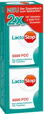LactoStop 5500 FCC Tabletten Klickspender Doppelpack 2X120 St Tabletten