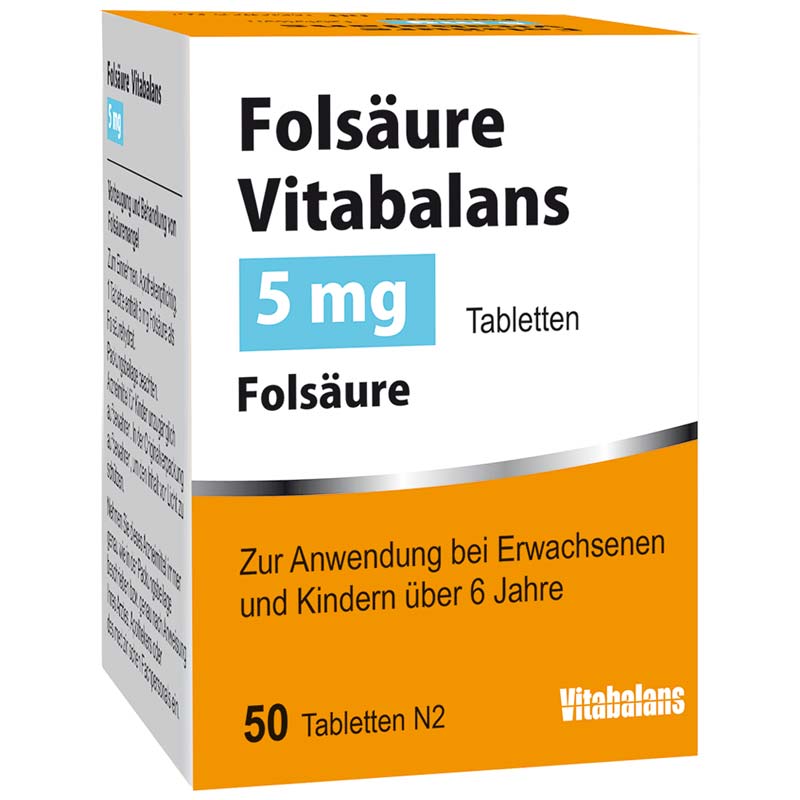 Folsäure Vitabalans 5mg Folsäure Tabletten 50 St Tabletten