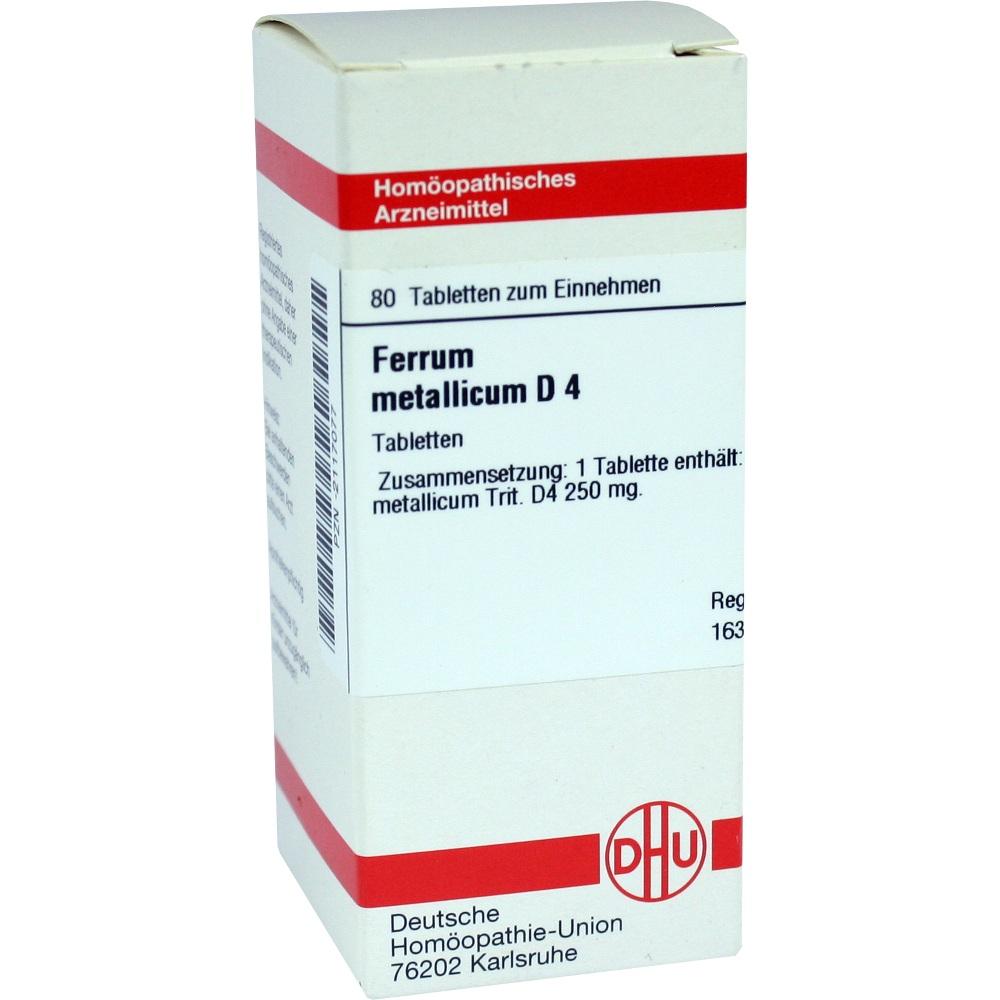 FERRUM METALLICUM D 4 Tabletten 80 St Tabletten