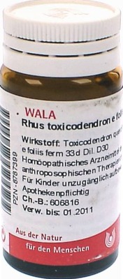 Rhus toxicodendron e foliis D30 20 g Globuli