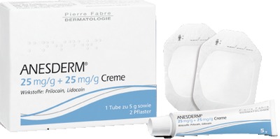 AVÈNE ANESDERM 25 mg/g + 25 mg/g Creme + 2 Pflaster 5 g Creme