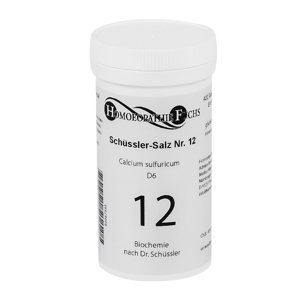 HOMOEOPATHIEFUCHS Schüssler-Salz Nummer 12 Calcium sulfuricum D6 Biochemie 400 St Tabletten