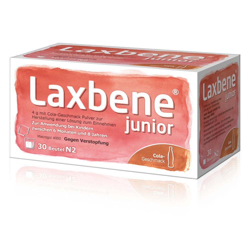 LAXBENE junior Cola-Geschmak 30X4 g Pulver zur Herstellung einer Lösung zum Einnehmen