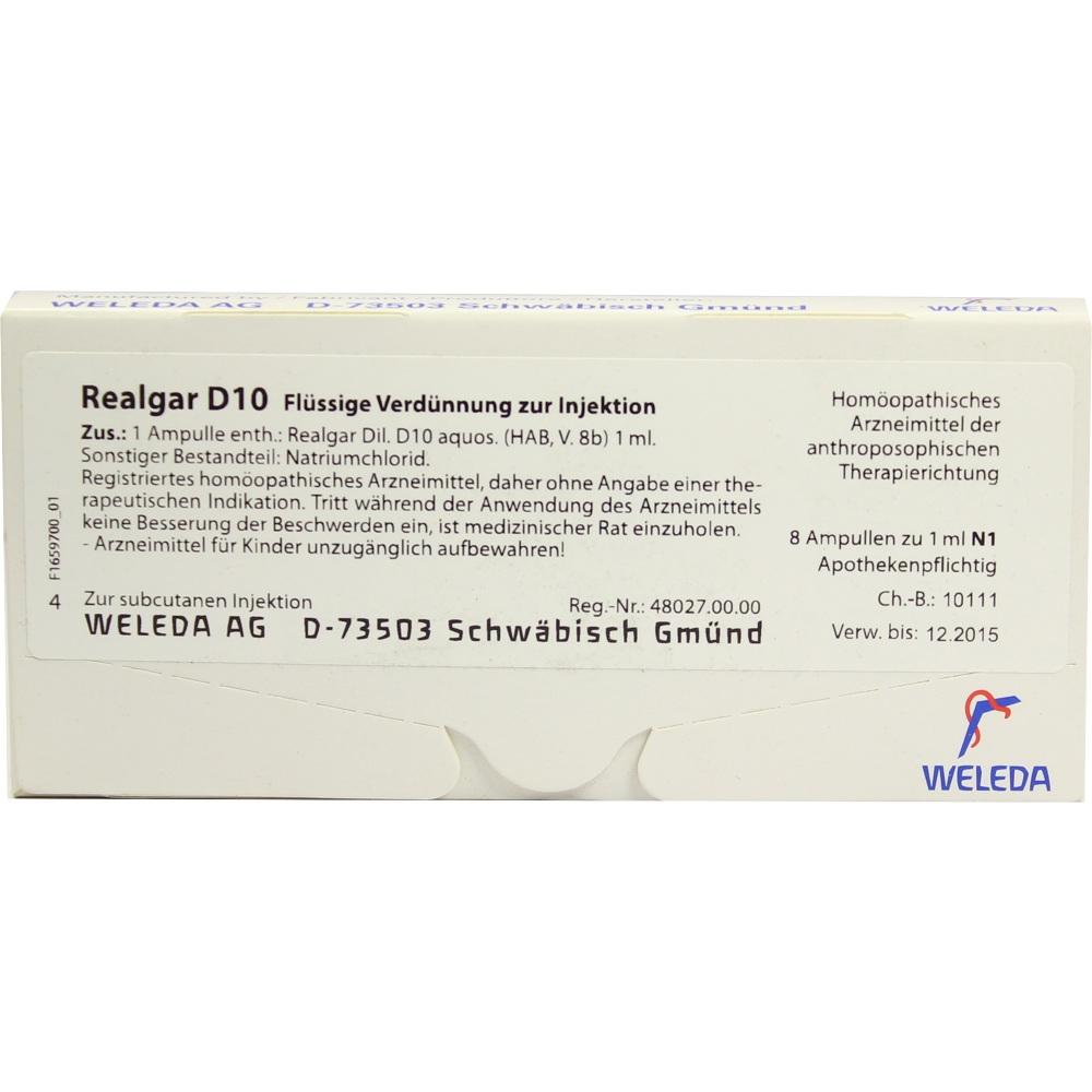 WELEDA REALGAR D 10 Ampullen 8X1 ml Ampullen