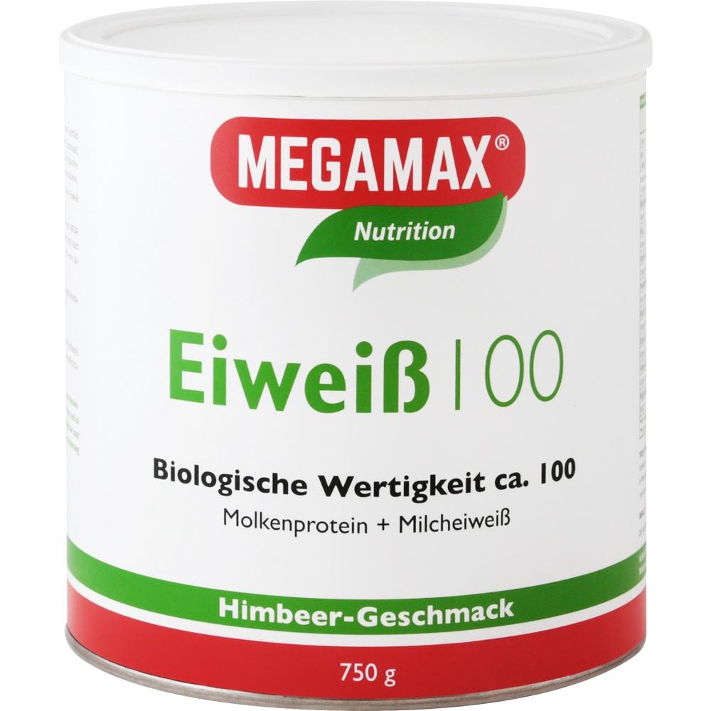 MEGAMAX Eiweiß 100 Casein + Whey Protein Himbeer 750 g Pulver