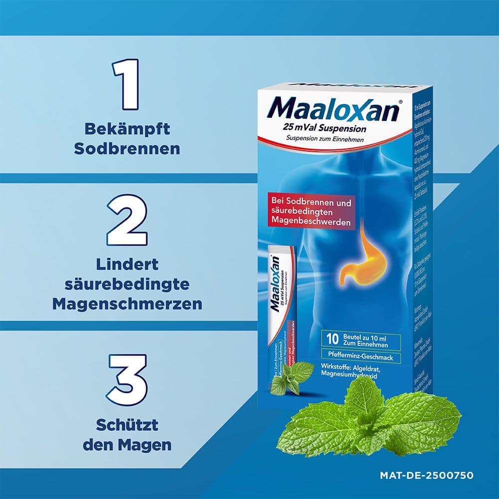 Maaloxan Suspension bei Sodbrennen & Magenschmerzen 20X10 ml Suspension