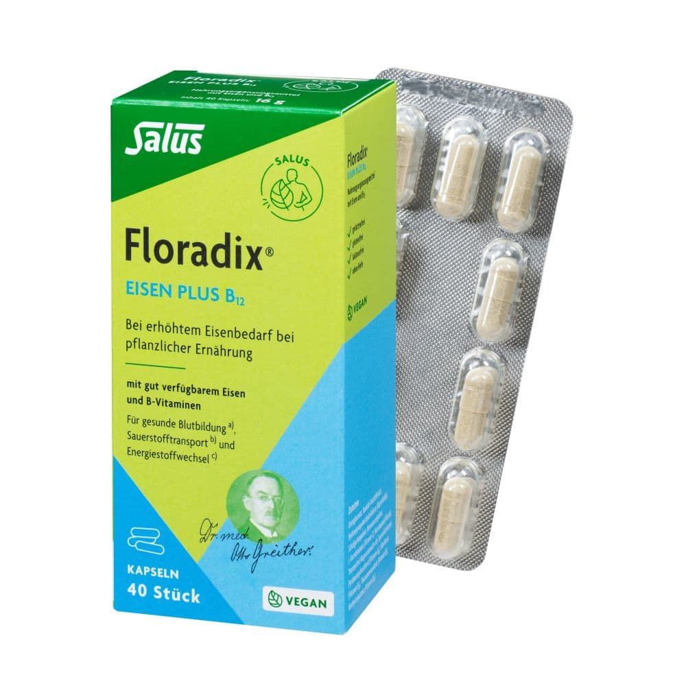 Floradix Eisen plus B12 vegan 40 St Kapseln