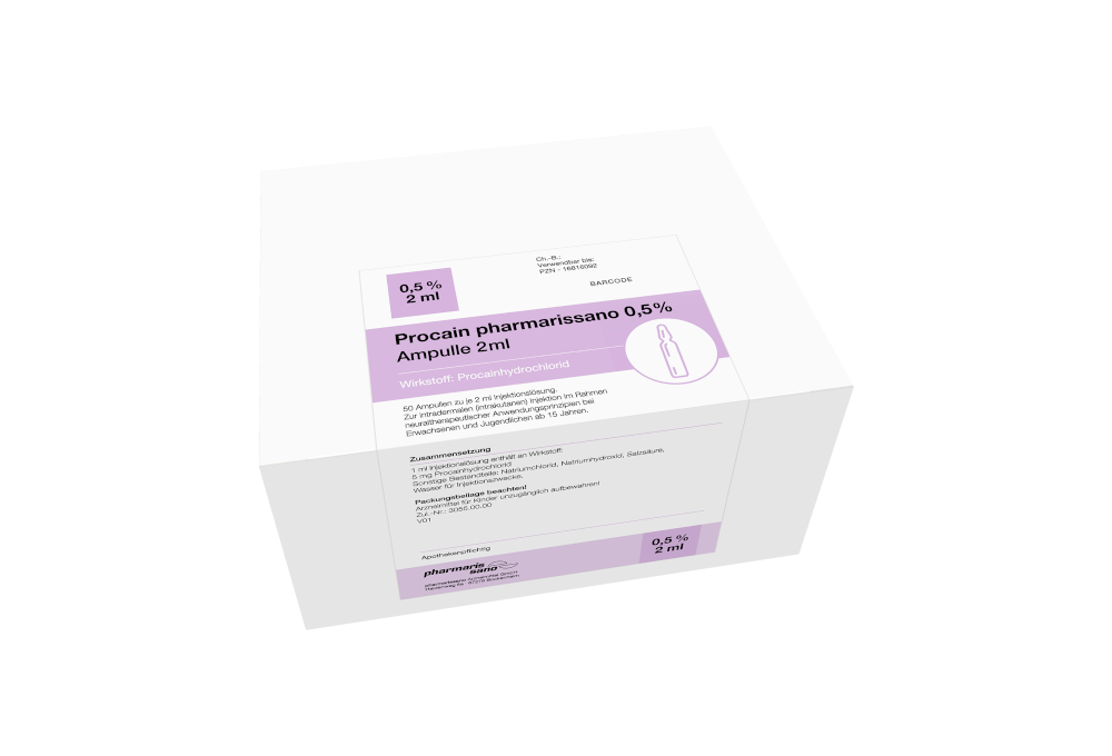 Procain 0,5% Ampulle 2ml 50X2 ml Injektionslösung